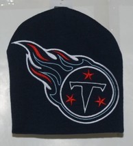 NFL Licensed Tennessee Titans Navy Blue Uncuffed Large Logo Winter Cap - $17.99