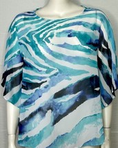 Chicos Shirt Semi-Sheer Women’s S/M Small/Medium Blue 3/4 Sleeve Top - £19.66 GBP