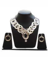 Classic Oscar Hammer Finish 925 Silver Plated Round Charms Necklace Set ... - $11.99