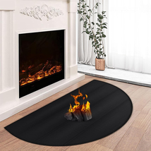 Fireplace Mats Fireproof 28×48Inch Half round Fire Resistant Mat Hearth Pad with - £50.55 GBP