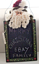 Santa Chalk Board Merry Christmas personalized  Hanging 9 x 18 xmas decoration - £8.91 GBP