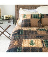 Your Lifestyle Brown Bear Cabin King Quilt Set - £91.90 GBP
