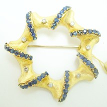 Authenticity Guarantee 
18K Italian Brooch with Genuine Natural Blue Sap... - £1,200.38 GBP