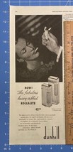 Vintage Print Ad Rollalite Lighter Man Lighting Woman&#39;s Cigarette 13.5&quot; ... - £9.19 GBP