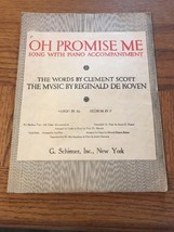 Oh Promise Me Sheet Mysic By Reginald De Koven - £43.42 GBP