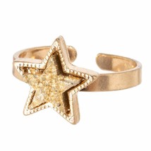 Gold Druzy Star Adjustable Ring - £10.28 GBP