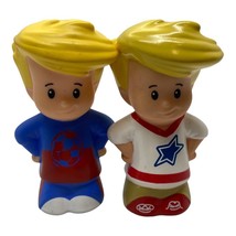 Fisher-Price Little People Set of 2 Blonde Hair Twin Soccer Player Boys - $7.68