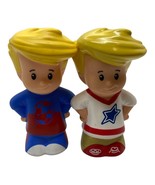 Fisher-Price Little People Set of 2 Blonde Hair Twin Soccer Player Boys - £6.13 GBP
