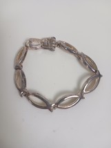 Vintage Fish Shape Link Silvertone Bracelet 7&quot; - $303.58 MXN