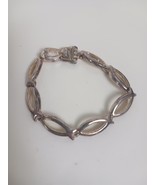 Vintage Fish Shape Link Silvertone Bracelet 7&quot; - $303.58 MXN