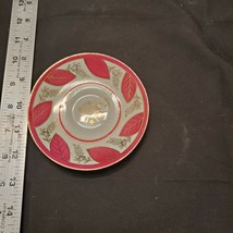 Vintage China Made in Japan Saucer Red Leaves, Metalic Gold Trim - £3.73 GBP
