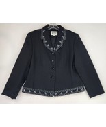 Morgan Miller Jacket Womens 14 Black Beaded Grannycore Formal Vintage Bl... - £29.97 GBP