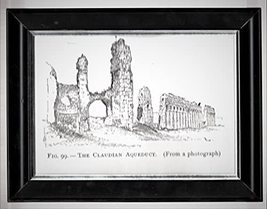 B&amp;W Engraving Print Reproduction (Framed) The Claudian Aqueduct - $10.77
