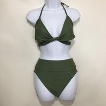Aerie M Green Scoop Top High Cut Cheeky Bottom Two Piece Bathing Suit Swimsuit - £21.97 GBP