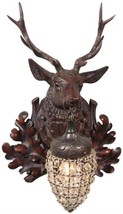 Wall Sconce Regal Stag Head Left Facing Crystal Bead Hand Cast Resin OK ... - £430.85 GBP