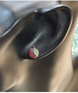 handmade polymer clay earrings Teacher Gift Back to School Apple Studs - $6.93