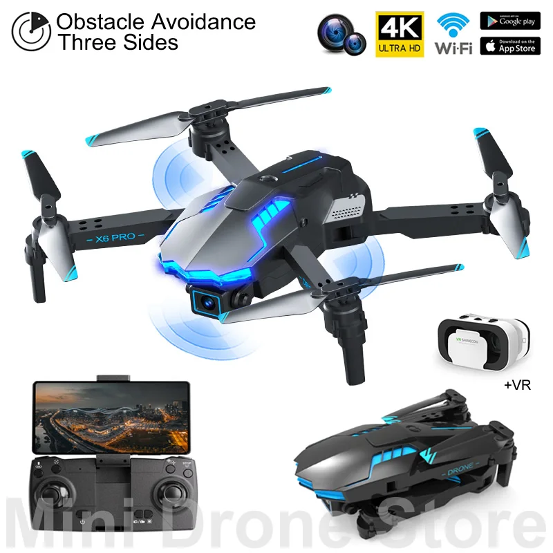 X6 Pro Mini WIFI FPV Drone 4K Smart Follow Me Avoidance Folding Quadcopter With - £38.87 GBP+