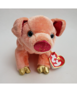 Vintage Ty Zodiac Pig Plush Stuffed Animal 7&quot; Peach Fuchsia Tag 2000 - £15.51 GBP