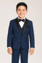 Boys Navy Shawl Tuxedo Suit - $2,245.46 MXN+