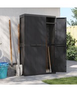 vidaXL Outdoor Storage Cabinet Black Polypropylene 38 x 14 x 65 in - $7,851.41 MXN