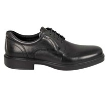 ECCO Helsinki 2.0 Plain Toe Tie Oxford Men&#39;s 46 Buffed Leather Black Shoes - £83.61 GBP