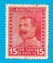Used Bosnia-Herzegovina 1917 Archduke Ferdinand 15h (Scott B14) semi-postal  - $1.99