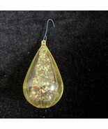 Vintage Christmas Ornament hollow teardrop plastic with shiney tree inside - $377.73 MXN