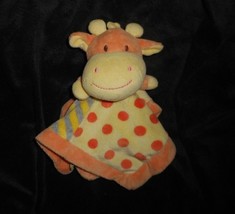 Baby Hugfun Yellow & Orange Cow Security Blanket Dot Rattle Stuffed Plush Toy - £22.41 GBP