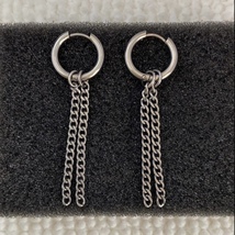 Stainless Steel Tassel Chain Dangle Drop Earrings for Men Women - £8.76 GBP