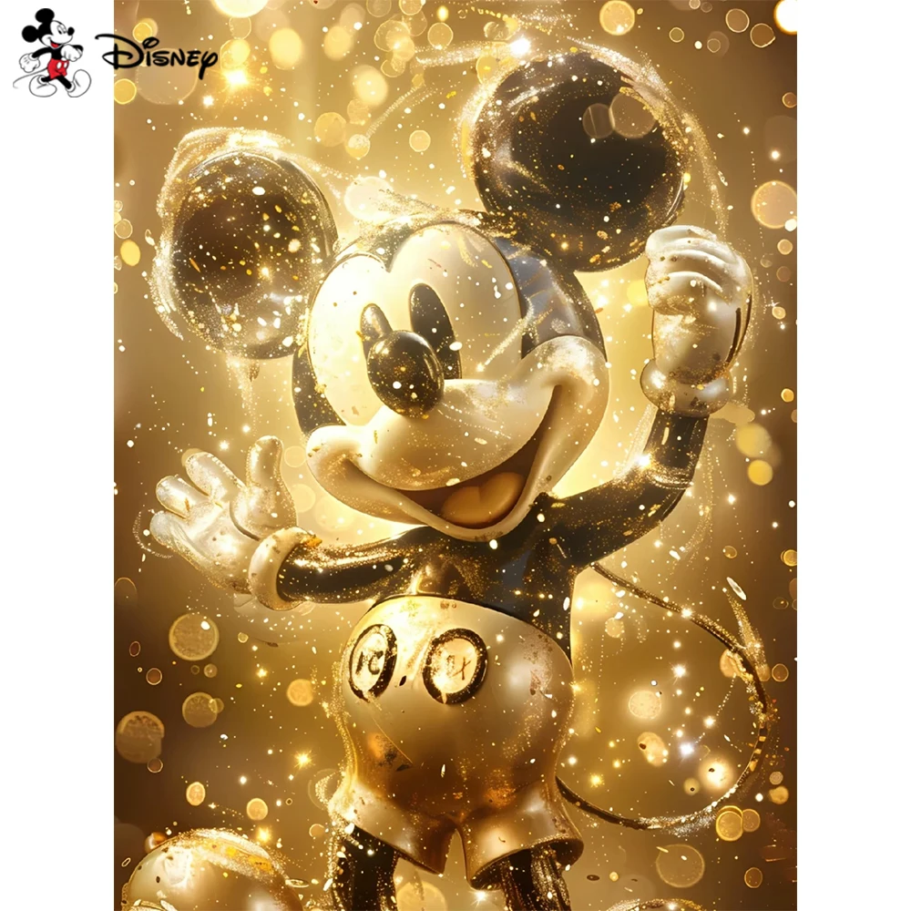 Disney Mickey Mouse Diamond Embroidery Cartoon Golden Diamond Painting New 2024 - £6.28 GBP+