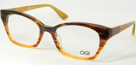 Ogi Evolution 9206 1667 Brown Amber Mingle Eyeglasses Glasses 50-18-140mm Japan - $117.18