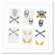 Pirate Skull Airbrush Template Set - 4 Pcs, 11.7x8.3 inch A4 Size, Layered Desig - £16.81 GBP