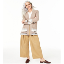 New Charter Clubs Brown Color Block Open Front Cashmere Cardigan Size L $199 - £68.26 GBP