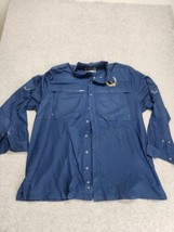 Columbia PFG Shirt XL Blue Button Up Front Pocket Long Sleeve Omni-Shiel... - £78.88 GBP