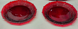 Vintage AVON Ruby Red 1876 CAPE COD 7&quot; Salad Plates - Pair Of 2 By WHEAT... - $20.68
