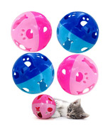 4 Pc Colorful Bells Balls Cat Kitten Toy Pets Large Interactive Puppy Do... - £30.66 GBP