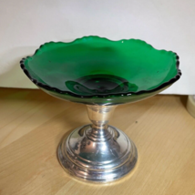 Vintage International Glass Candy Dish with  Sterling Silver Candlestick... - £58.02 GBP