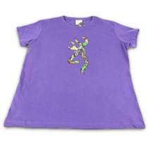 Womens NWT Browning Buckmark Mobu Infinity Camo Purple T-Shirt Size L LargeGr... - £8.76 GBP