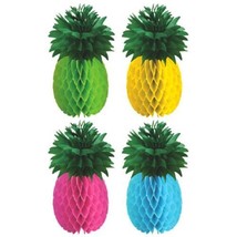 Honeycomb Pineapples 4 Ct Multi-color Summer Luau Centerpieces - $10.39