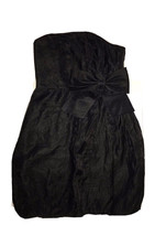 Cute London Times Black Strapless Bubble Hem Party Bow Dress 8 Shinny NEW $109 - £9.30 GBP