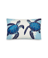 New Throw Couch Pillow Sea turtle Blue Polyester Rectangle 20 x 12 Hidde... - $31.46