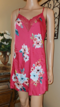 Vtg INC International Concepts Silky Red Floral A-Line Chemise Nightgown Sz M/L - $11.88