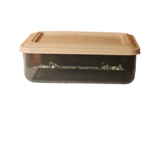 Vintage Country Traditions Thermo Serv 8 Cup Container with Lid Brown - £9.00 GBP
