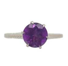 14k White Gold Victorian 1.05 Carat Genuine Natural Amethyst Ring 7.5 (#... - €465,29 EUR