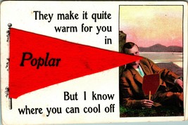 Felt Pennant Add On Quite Warm in Poplar California CA UNP 1910s DB Postcard - £23.45 GBP