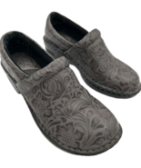 BOC Born Concept B.0.C Women&#39;s Gray Tooled Leather Clogs C16860 size 7.5M - $587.15 MXN