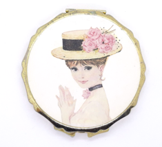 Vintage Gold Tone Edwardian Era Design Compact Hand Mirror - $646.89 MXN