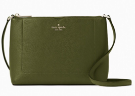 NWB Kate Spade Harlow Crossbody Army Green Leather Purse WKR00058 Gift Bag FS - £89.66 GBP