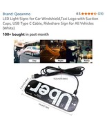 Taxi Sign Light LED USB Car Sign Window Decor Windshield Lamp - $435.22 MXN