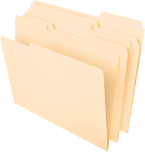 File Folders Letter Size 8-1/2&quot; x 11&quot; Classic Manila 1/3-Cut Tabs in Left Right  - £23.94 GBP
